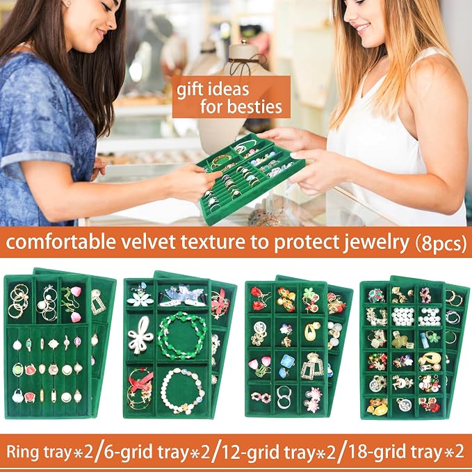 Jewelry Trays Organizer Set of 8 Stackable Jewellry Organizer Trays - Image 2