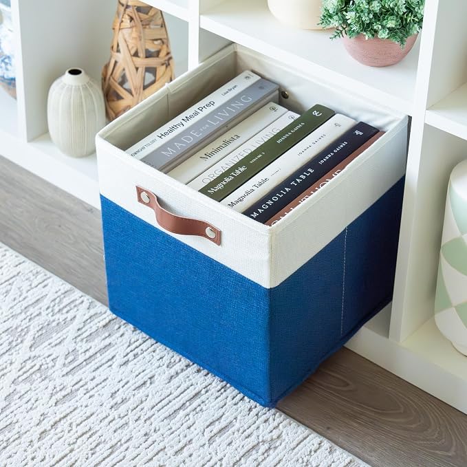 OrganiHaus 11x11 Fabric Cubes Storage Bins Set of 4, Foldable Collapsible - Image 5