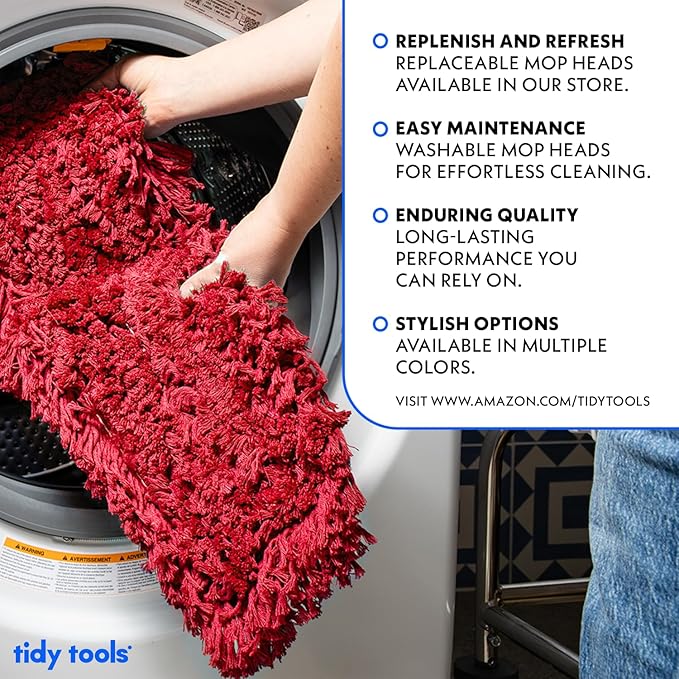 Commercial Dust Mop Replacement Head – 48 x 5 in. Cotton Nylon Reusable Mop - Image 3
