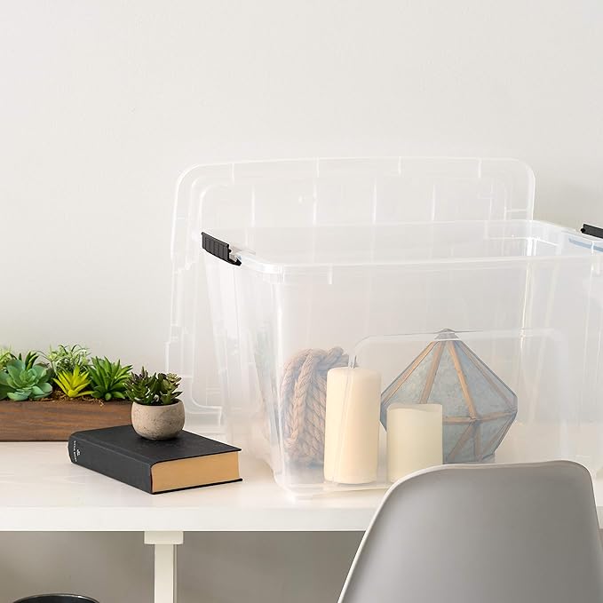 IRIS USA 54 Qt Stackable Plastic Storage Bins - Image 8