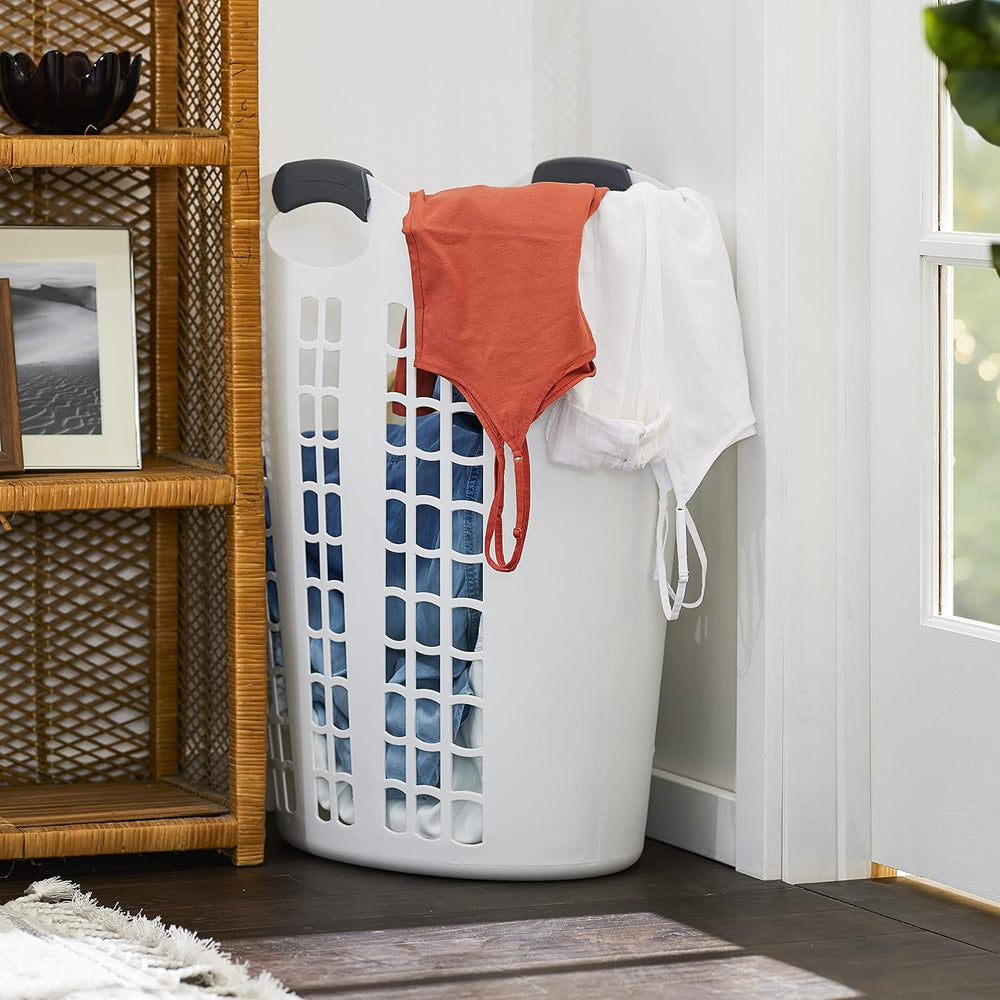 Gracious Living Easy Carry Flex Hamper, Large 87.5 Liter Lightweight Plastic ...