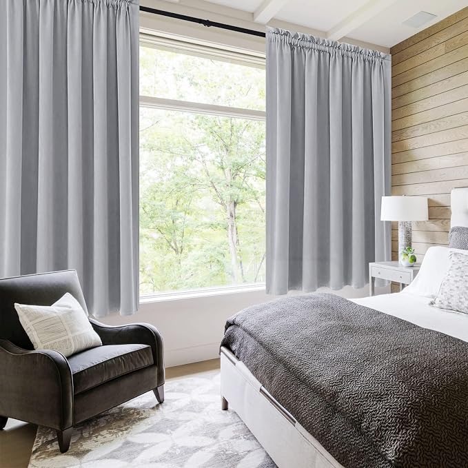 DWCN Blackout Curtains for Bedroom – Rod Pocket Thermal Insulated Noise - Image 2