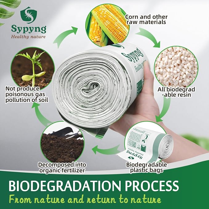 Compostable Trash Bags 6-8 Gallon – Heavy Duty, 1.1 Mil Thick, 100% - Image 9
