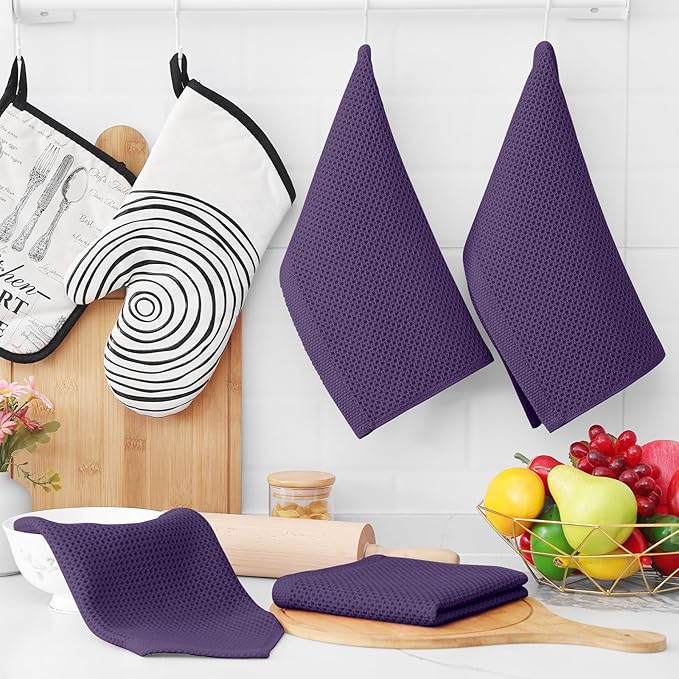 Homaxy 100% Cotton Waffle Weave Kitchen Dish Cloths, Ultra Soft Absorbent Quick - Image 6