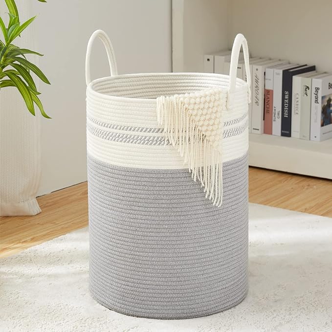 YOUDENOVA Woven Rope Laundry Hamper Basket, 72L Tall Luandry Basket, Baby by YOUDENOVA
