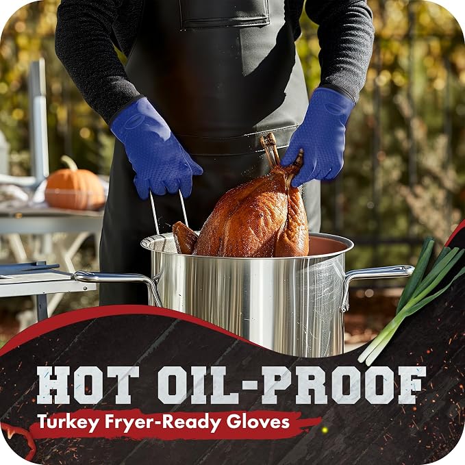 KITCHEN PERFECTION XL Silicone Smoker Oven Gloves-Extreme Heat Resistant BBQ - Image 5
