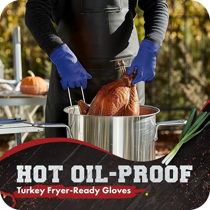 KITCHEN PERFECTION S Silicone Smoker Oven Gloves -Extreme Heat Resistant BBQ - Image 5