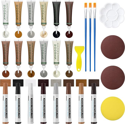 Wood Furniture Repair Kit: 12-Color Filler and 8-Color Markers by Oriflame