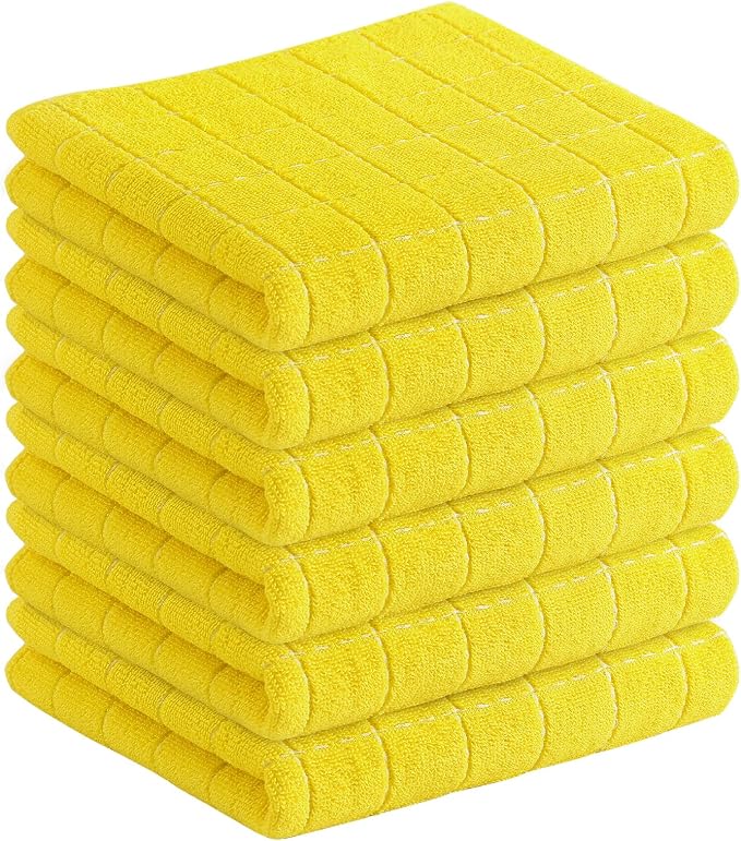 Homaxy 100% Cotton Terry Kitchen Towels, Checkered Designed, Soft and Super by Homaxy