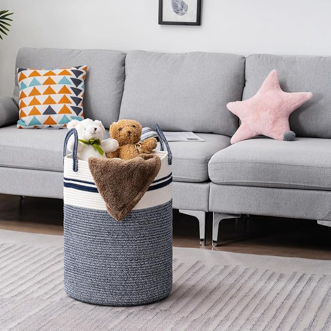 YOUDENOVA Woven Rope Laundry Hamper Basket, 72L Tall Laundry Basket, Baby - Image 6