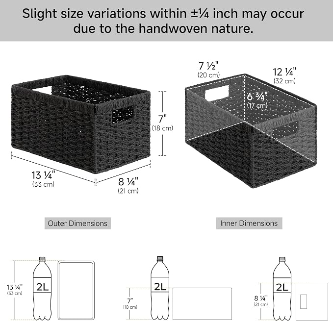 StorageWorks Pantry Baskets, Wicker Storage Baskets - Image 3