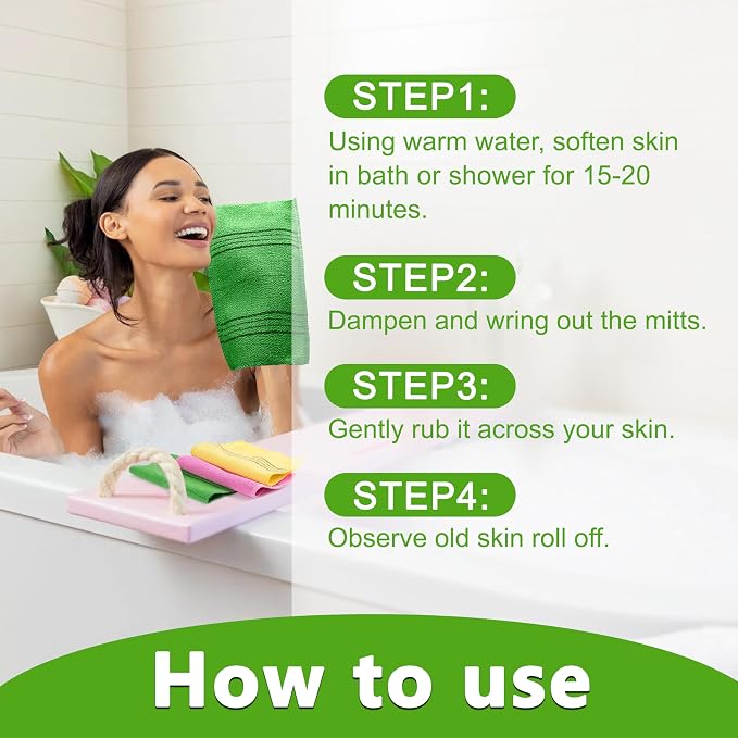 15 Pcs Korean Exfoliating Mitt, 9*5.5 in Gentle Exfoliating Korean Scrub Mitt - Image 4