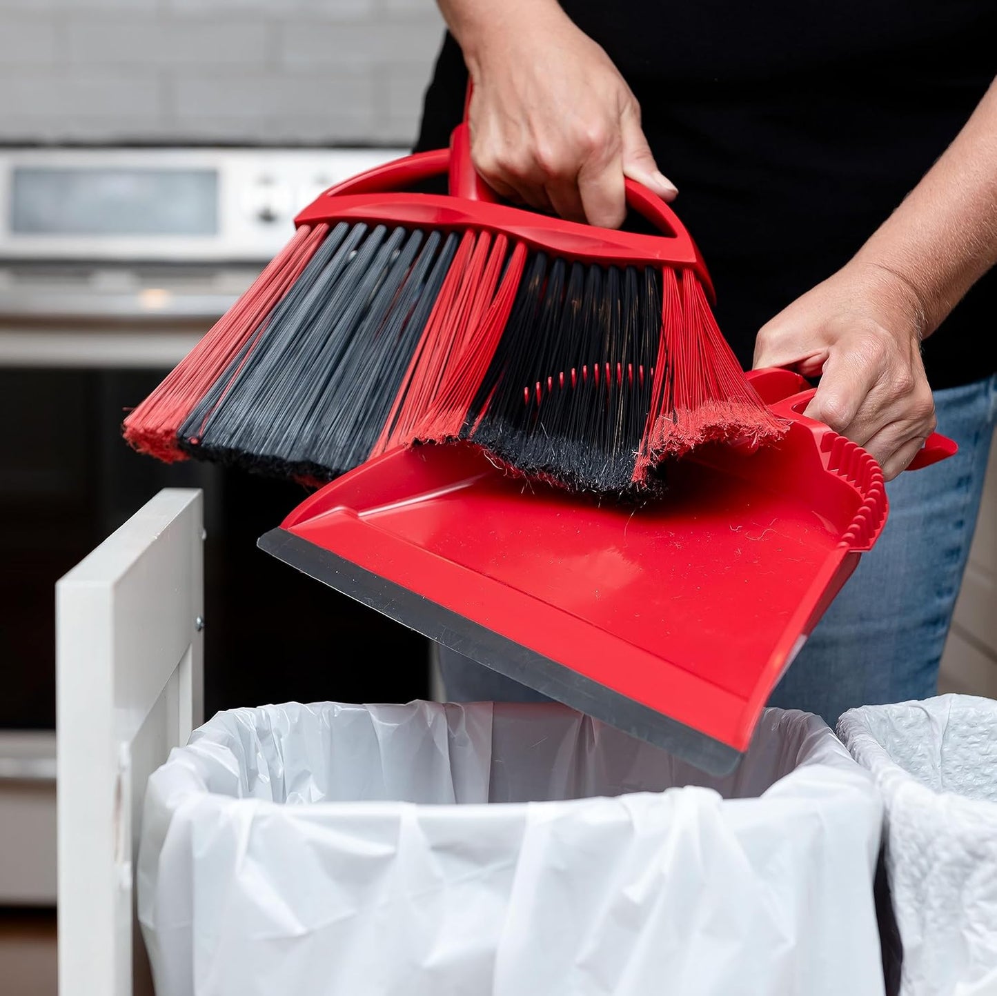 O-Cedar One Sweep Broom with Step-On Dustpan | Remove 99% with One | Lightweight Quiet Cleaning Tool | Ideal for Pet Owners
