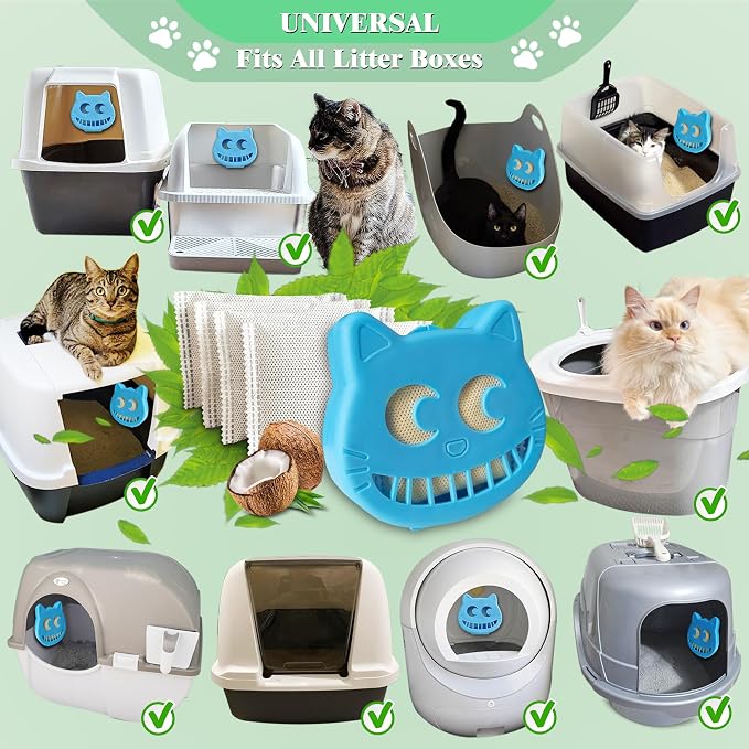 Unscented Cat Litter Box Deodorizer Kit Stick-On Activated Carbon Odor - Image 2
