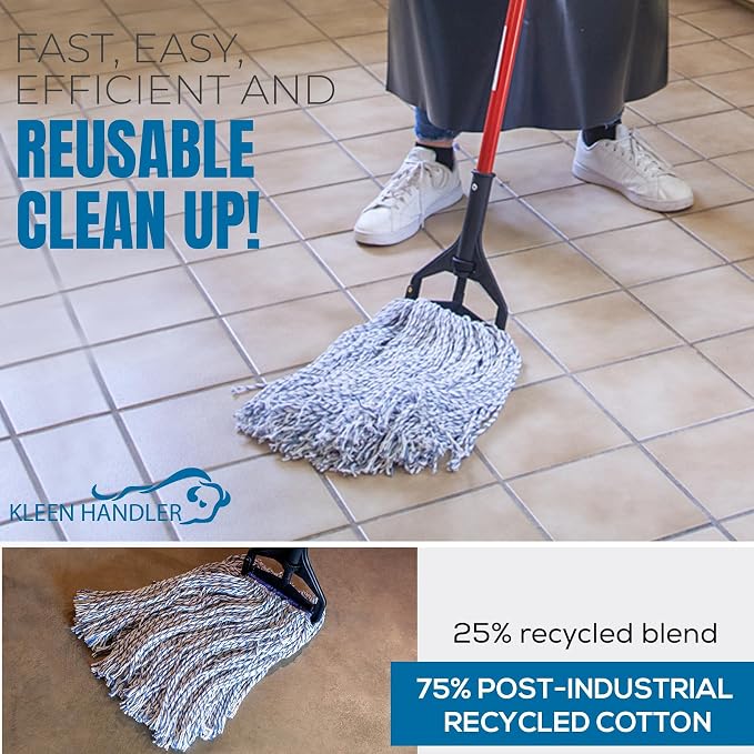 KLEEN HANDLER Cut End Finish Mop | 1.25" Universal Headband, Maximum Absorption - Image 6
