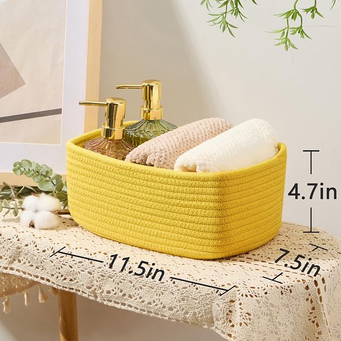 Small Storage Baskets for Organizing | Closet Organizer Bins | Shelf Toy Basket - Image 3