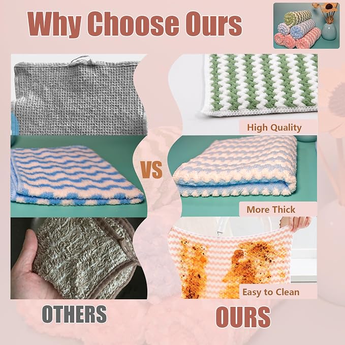 Microfiber Cleaning Cloth, Super Absorbent 12 Pack Dish Towels - Image 5