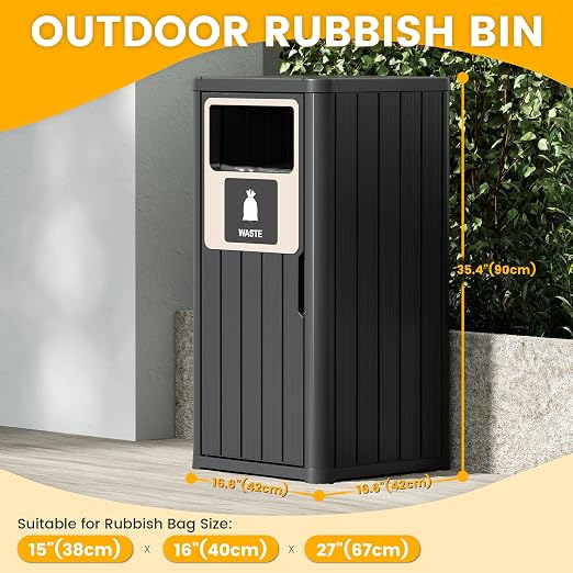 22 Gallon Outdoor Trash Can Waterproof Resin Garbage Can - Image 2