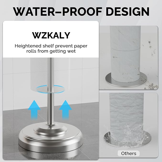 Toilet Paper Holder Stand with Storage – 4 Extra Rolls –Brushed Nickel Toilet - Image 4