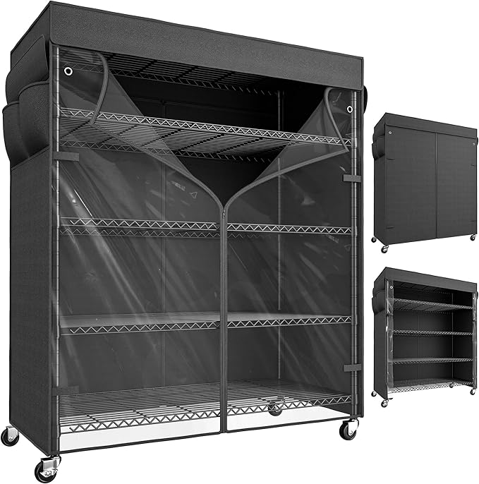 REIBII 45''W Storage Shelves Waterproof Metal Shelving Cover Dustproof Wire by REIBII