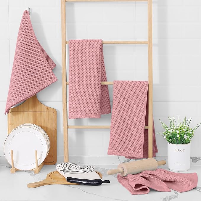 Homaxy 100% Cotton Waffle Weave Kitchen Dish Towels, Ultra Soft Absorbent Quick - Image 6
