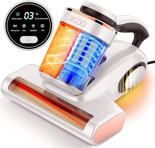 JIGOO Bed Vacuum Cleaner with Dust Sensor, Mattress Vacuum Cleaner with UV & by DeepCleanTheUnseen-JIGOO