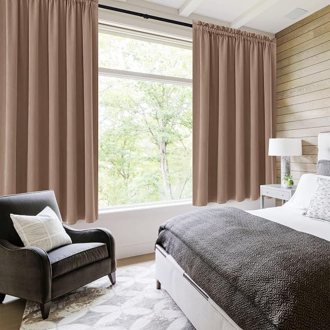 DWCN Blackout Curtains for Bedroom – Rod Pocket Thermal Insulated Noise - Image 2