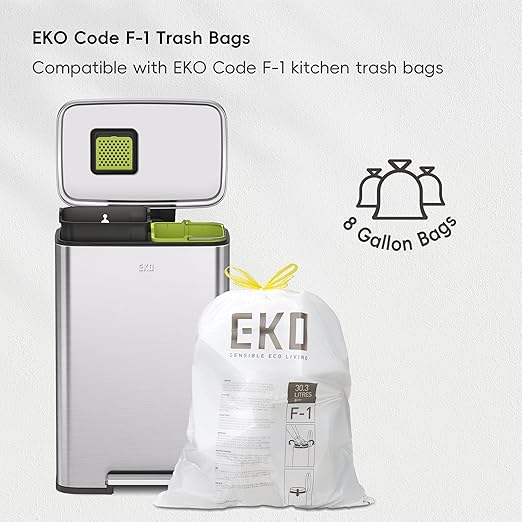 EKO Madison Brushed Stainless 25L+20L Dual Compartment Step Trash Can - Image 6