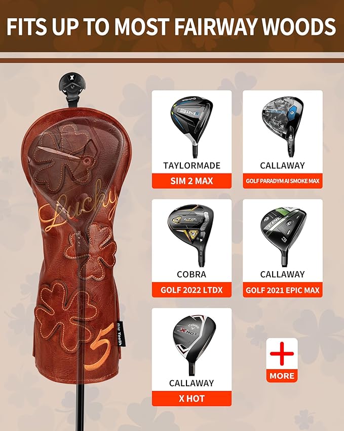 Golf Headcovers Golf Club Head Covers Four Leaf Clover Good Luck Charm - Image 7