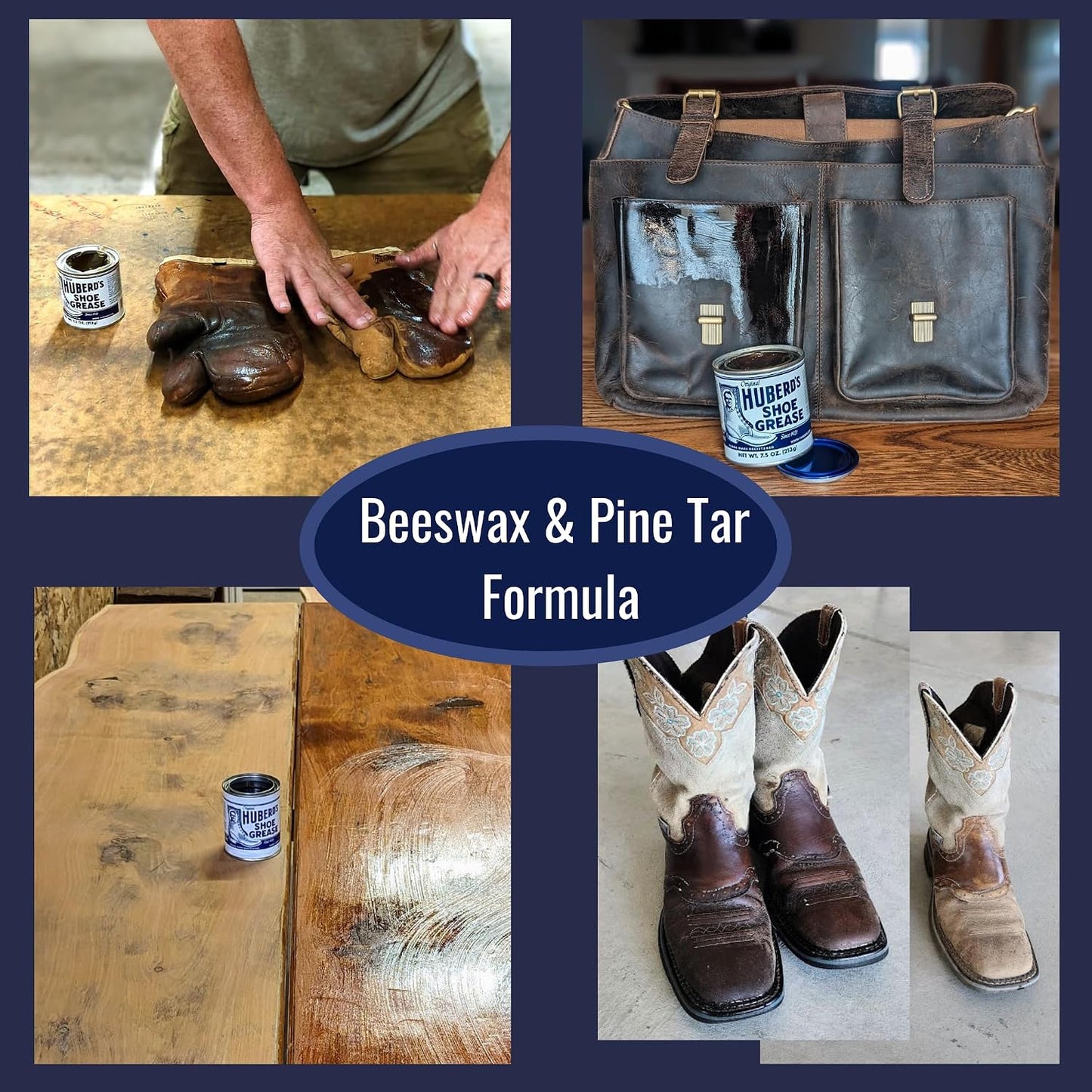 Huberd's Shoe Grease – Leather Conditioner & Waterproofer Since 1921 | 7.5 oz can. Beeswax & pine tar formula. Waterproofs, conditions & softens boots, shoes, saddles, bags, and leather gear.