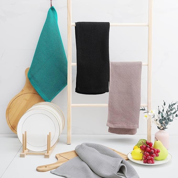Homaxy 100% Cotton Waffle Weave Kitchen Dish Towels, Ultra Soft Absorbent Quick - Image 6