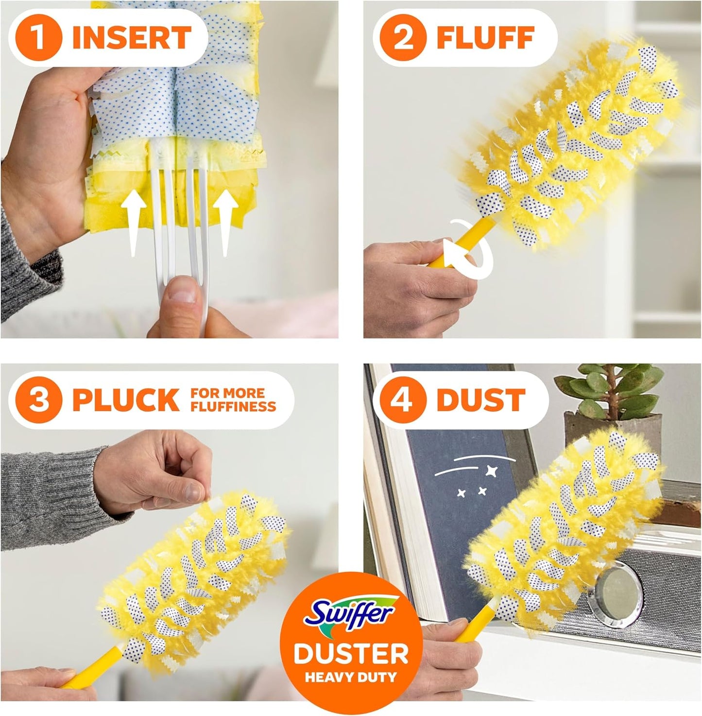 Swiffer Dusters Heavy Duty Multi-Surface Duster Refills for Cleaning, Unscented, 11 Count