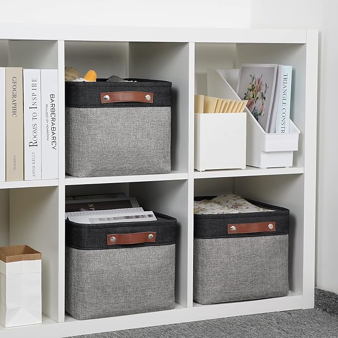 DULLEMELO Fabric Baskets for Storage, Rectangular Fabric Storage Bins - Image 7