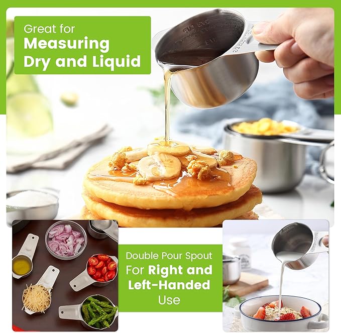 Spring Chef Stainless Steel Measuring Cups Set of 7 - Image 6