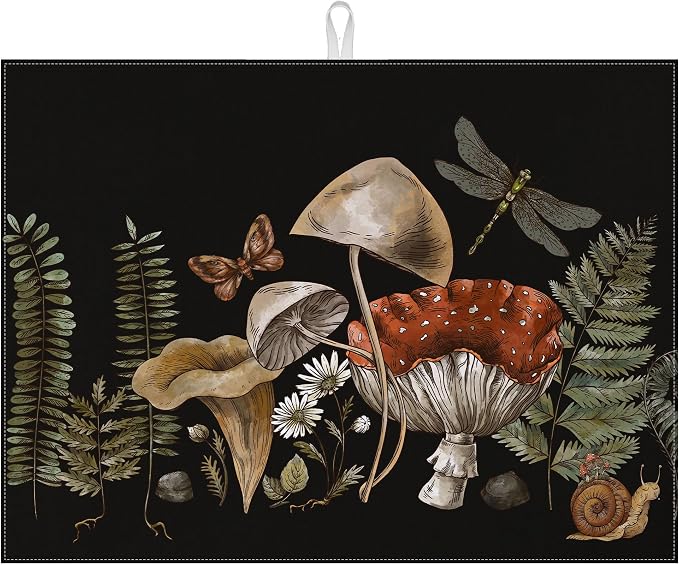 Vintage Mushroom Dish Drying Mat by VisittheDuibelproduct