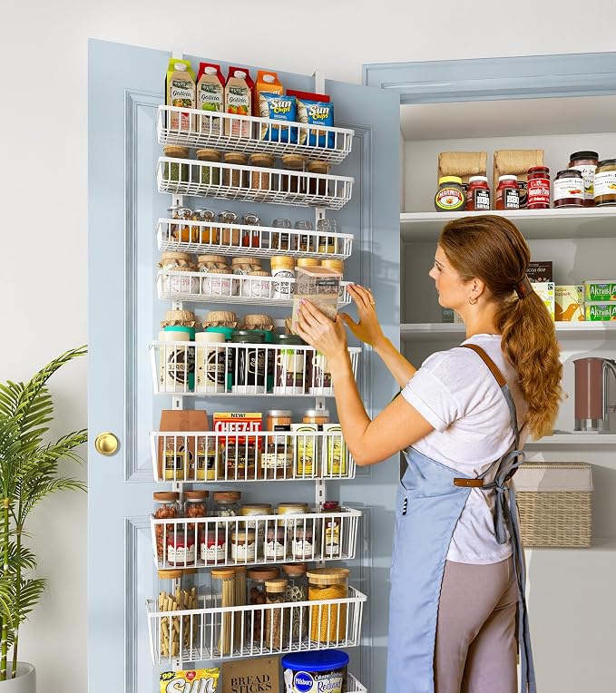 White 9-Tier Over The Door Pantry Organizer, Pantry Organization and Storage - Image 8