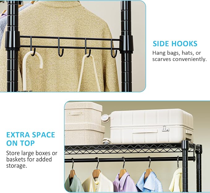 IZEUK Heavy Duty Rolling Garment Rack - Image 4