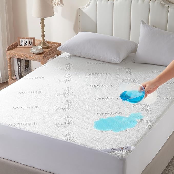 Waterproof Twin Size Mattress Protector, Mattress Pad Fitted 6"-15" Deep Pocket by Bedlore