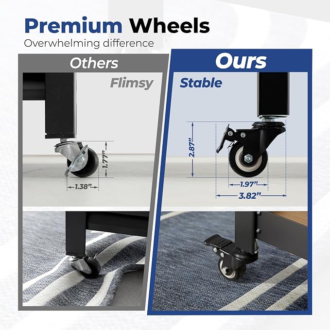 HOMEDANT House 5-Tier Metal Rolling Cart Shelf Rack Casters Heavy Duty - Image 12