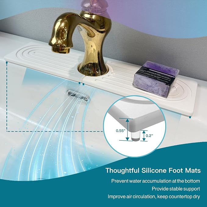 Bar Soap Holder, Diatomite Quick Drying Tray, Kitchen Drying Mat, Faucet Splash - Image 9