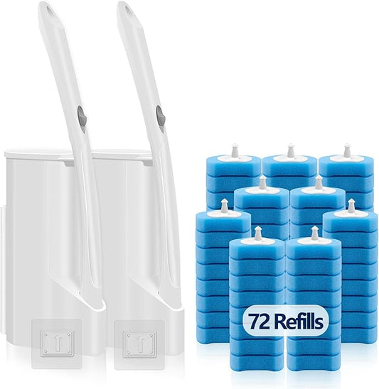 Disposable Toilet Bowl Brush and Holder, Toilet Cleaning System-2 Toilet Bowl by HOMEBETTER