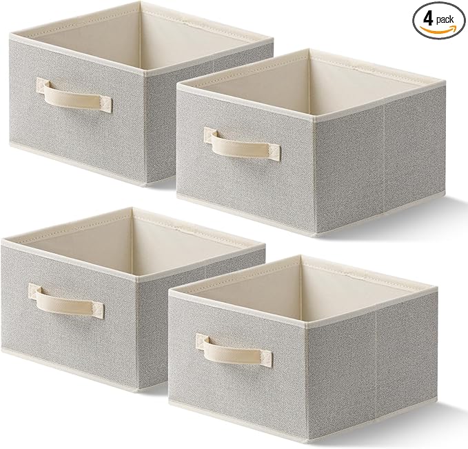 Storage Baskets, 11-Inch Woven Fabric Bins, Storage Cubes by EITMOW