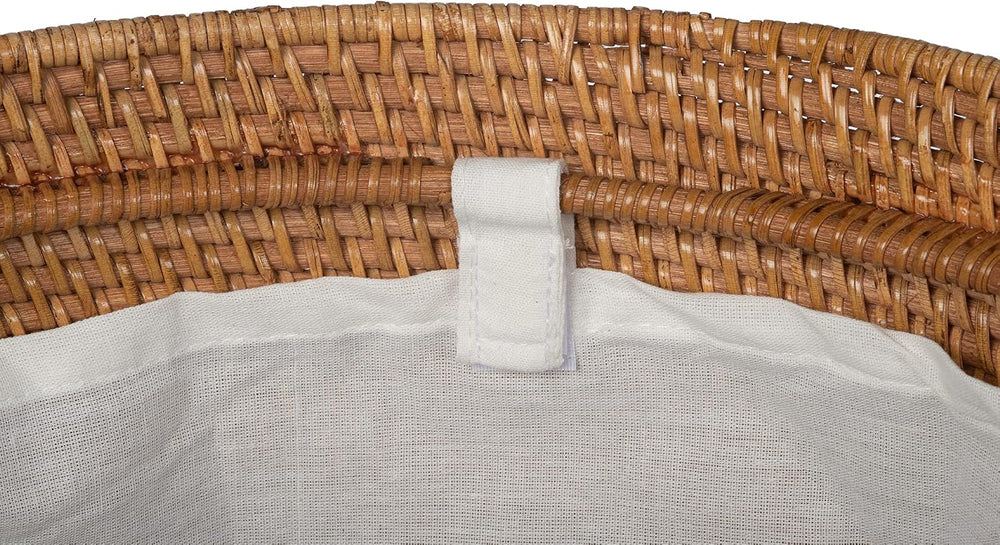 KOUBOO SMALL Rattan Laundry Hamper with Lid and Removable Liner Honey Brown