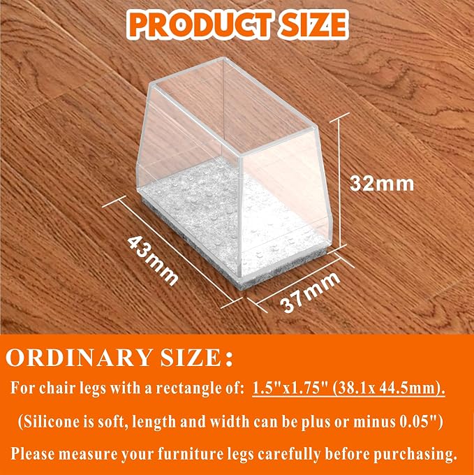 Rectangle Chair Leg Protectors for Hardwood Floors - Image 2