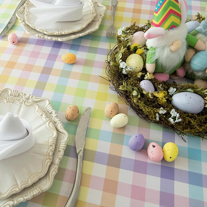 Waterproof Plaid Easter Tablecloth Fabric - Image 2