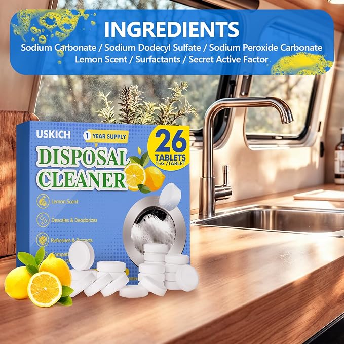 Garbage Disposal Cleaner Deodorizer Tablets 26Pack, XL Powerful Foaming Kitchen - Image 5