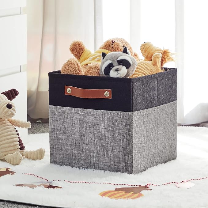 HNZIGE Fabric Cube Storage Baskets 11x11, Foldable Baskets - Image 7