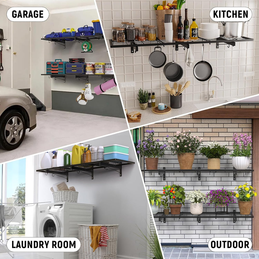 2 Pack Garage Wall Shelves, 46"X 12.5" Garage Shelving Wall Mounted...