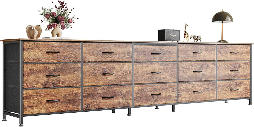 Huuger 86.6 Inch Long Dresser for Bedroom, TV Stand for 65, 75, 85 Inch TV