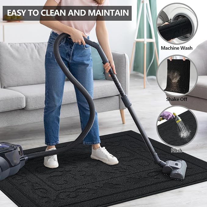 FONEYI Indoor Door Mat 20" x 32", Dirt Trapper Door Mats Non-Slip Entryway Rugs - Image 5